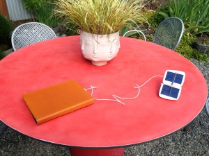 Trying out the Solio solar power supply for iDevices in the garden...if it works with the Seattle sun, it should work well in Tanzania!