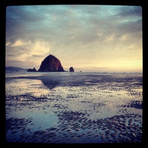 Sunset at low tide. View from the end of our road!