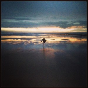 Tuck practicing high kicks at sunset!