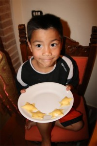 Jones with his final creations: Star-shaped ricotta cheese raviolis!