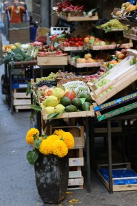 Fresh flowers and veggies at one of our favorite stands!