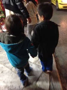 After dinner, we strolled around the Plaka with Manos and his family.  His son and Tuck became fast friends!