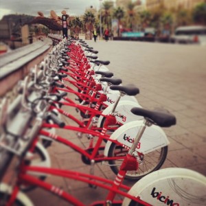 Bikes in Barcelona can be borrowed at any point and dropped off at any other location